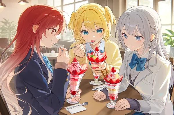 みんなでパフェ