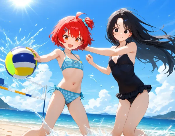 いくらと花音・ビーチバレー