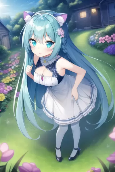 In the garden of the house