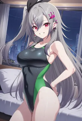 響咲リオナ　競泳水着顔面騎乗