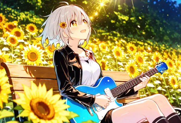 真夏のギター少女