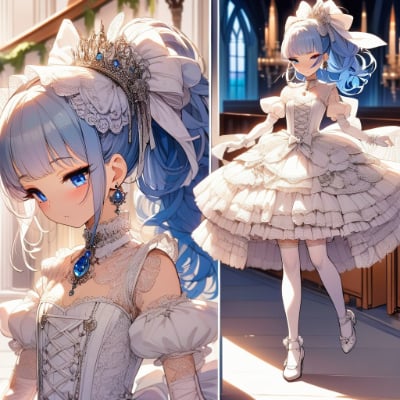 白ドレスの青髪さん