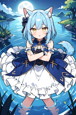 腕を組む少女