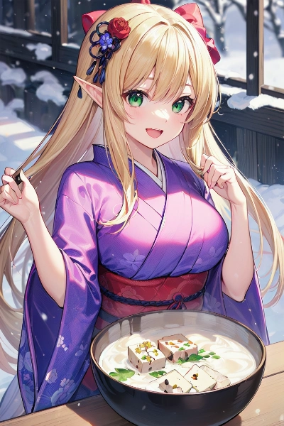 食べ歩きエルフ・おもち料理