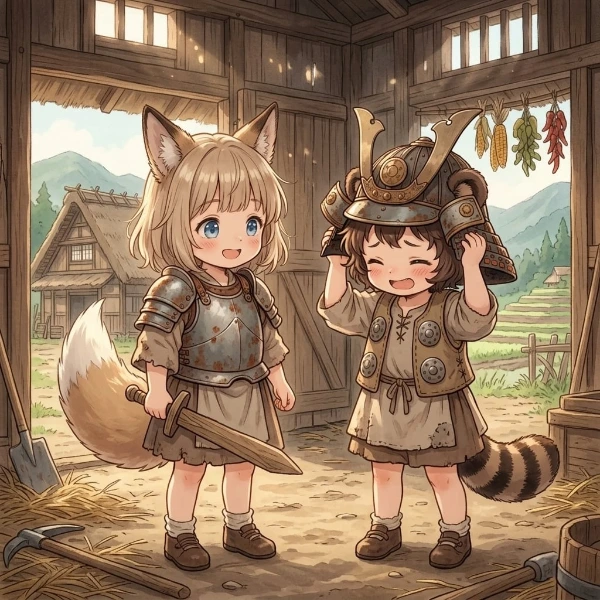 コン子とポン子・騎士団ごっご