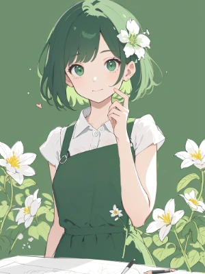 green short hair