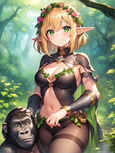 ゴリラに懐かれちゃったエルフちゃん