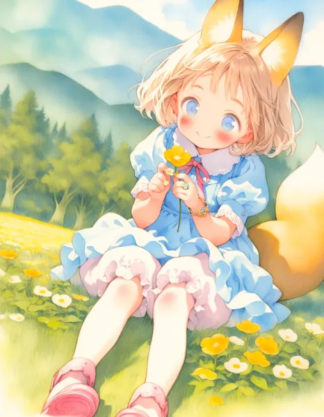 コン子とポン子・お花で作った指輪