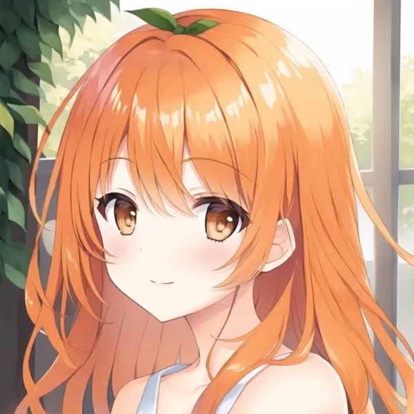 orange hair (with leaf)