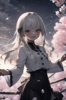 夜のデート（桜）