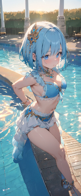 夕暮れのプール
