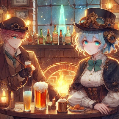 暖炉のある部屋にて