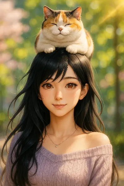 頭上の猫王様と春風の少女