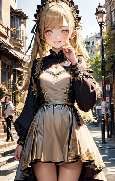 街角に佇む金色の髪の少女