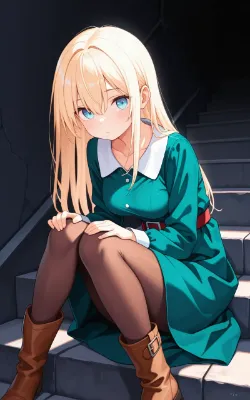 脱衣（金髪ロング）